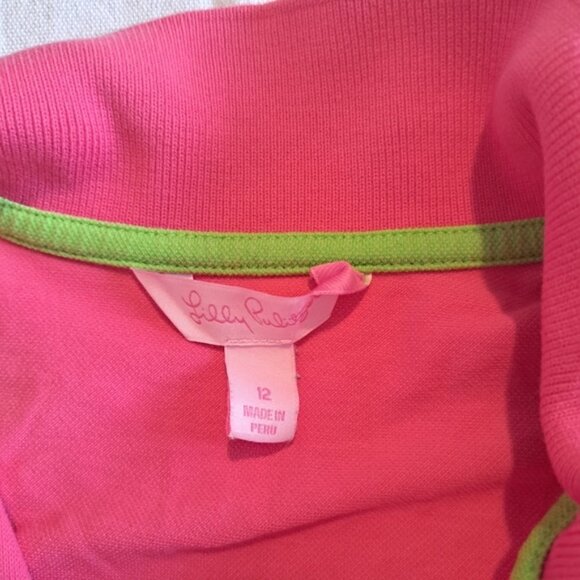Lilly Pulitzer girls size 12 pink polo top - Picture 2 of 3